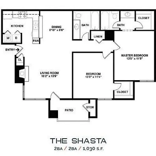 Floor plan 2x2 1030 sq ft