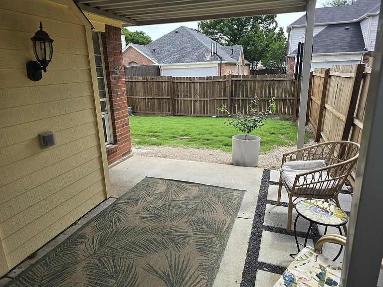 Backyard covered patio