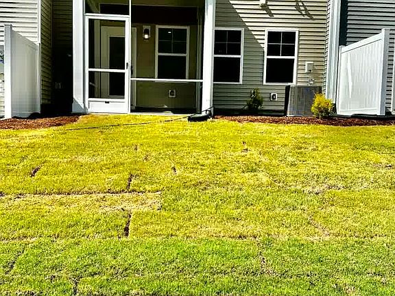 Backyard ! Lust green backyard with screen porch and spot lights