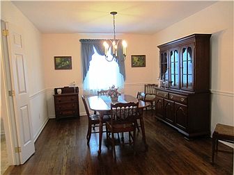 Dining room has a chair rail