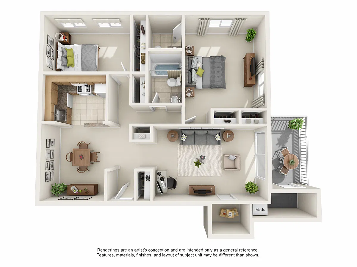 Floor plan LaVale Two Bedroom Apartment