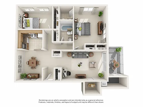 Floor plan LaVale Two Bedroom Apartment