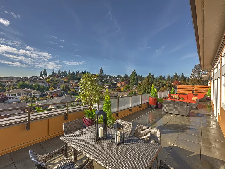 Create your own outdoor oasis with beautiful views and room enough for outdoor dining and seating on our extra-large private balcony/deck space in select homes