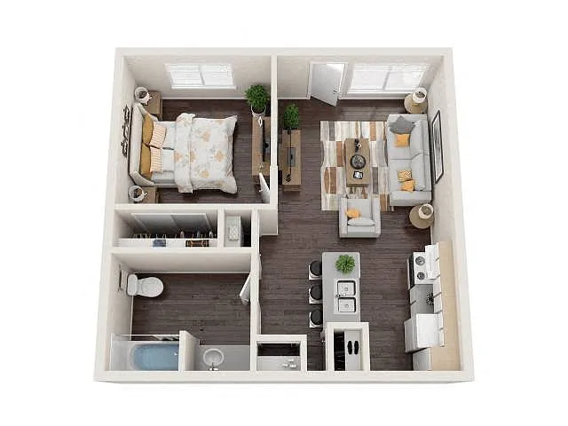 Floor plan One Bedroom (Affordable)