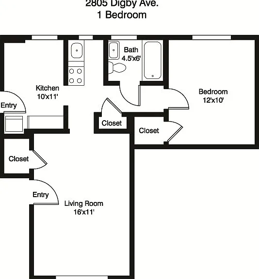 1x1 Updated Floorplan - Units 22, 24 1x1 Updated Floorplan - Units 22, 24