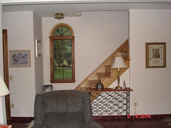 oak staircase with great large window