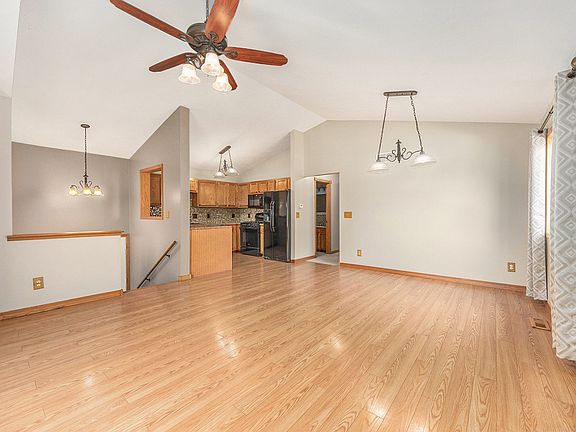 Entry into combined living room and dining room