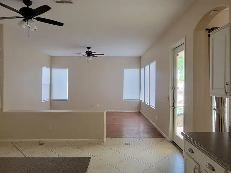 family room connected to kitchen