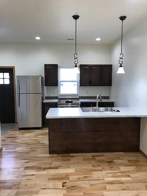 Looking into kitchen from the living room.