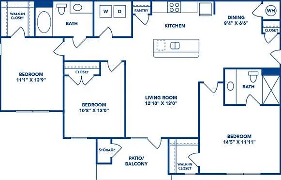 3 Bedroom | 2 Bath | 1291 SF 3 Bedroom | 2 Bath | 1291 SF