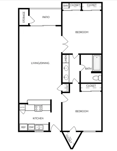 Floor plan 1B-Den