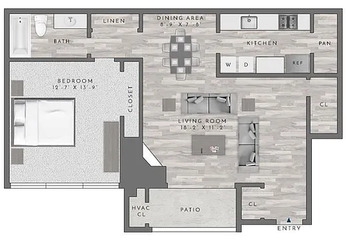 Floor plan A1-1x1(F)
