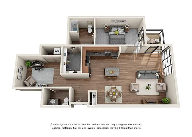 Floor plan 1x1.5 Den