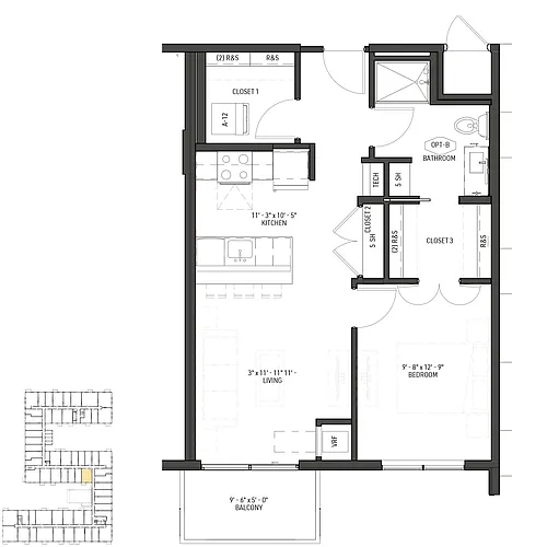 Floor plan Hennepin - A7