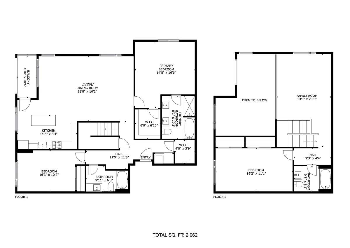 Floor plan Three Bedroom Three Bath