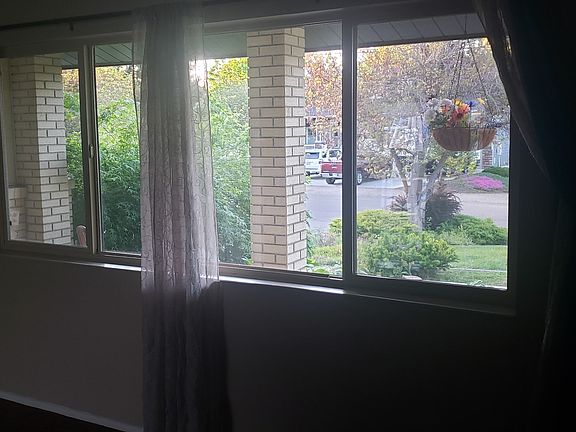 View from living room out to front yard.