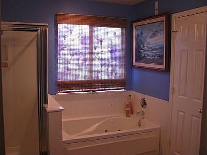 huge master bathroom with separate jetted tube and shower
