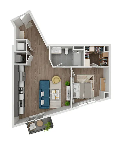 Floor plan 1 BDR 07