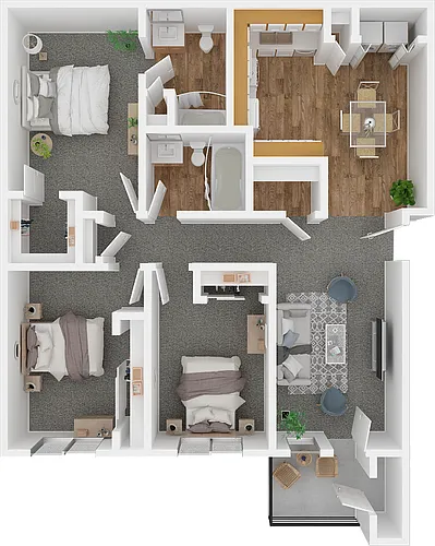 Floor plan 3BD, 2BTH