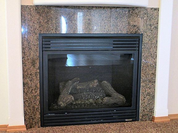 Propane fireplace/granite