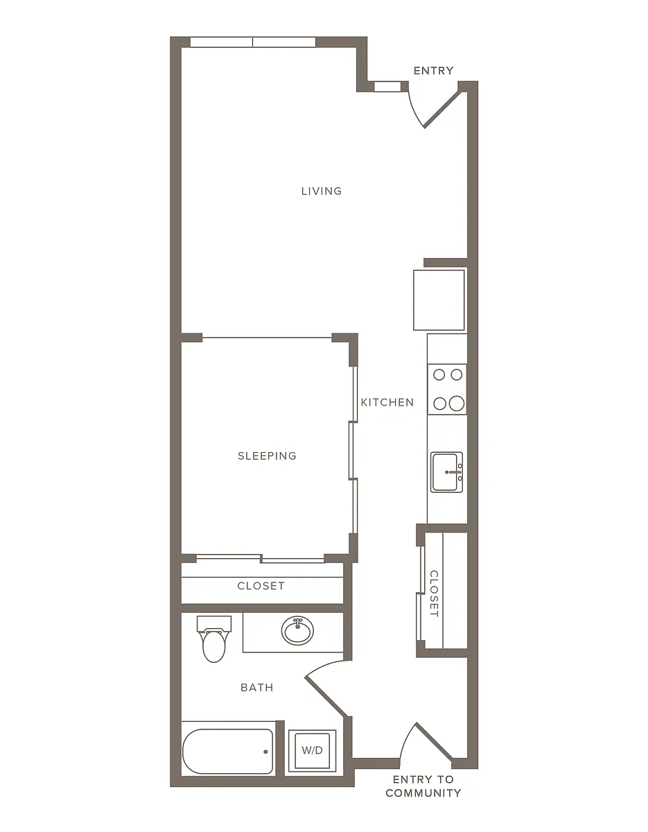 Floor plan A12 Open 1x1 Live/Work