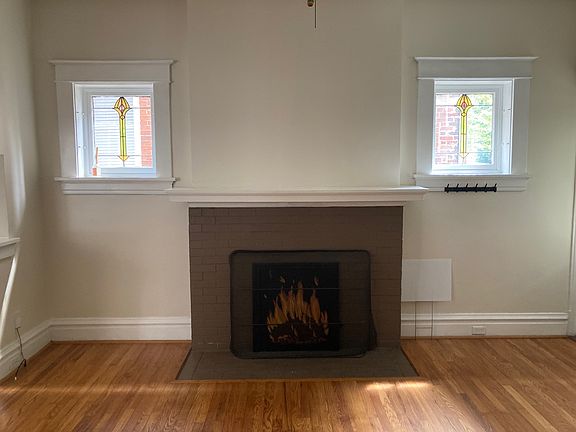 Wood burning fireplace.