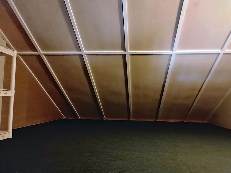 Finished attic storage of more than 440 cubic feet. Attic is accessed by a pull-down staircase in the bedroom ceiling.