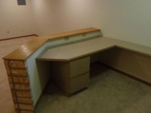 Finished basement with built in office