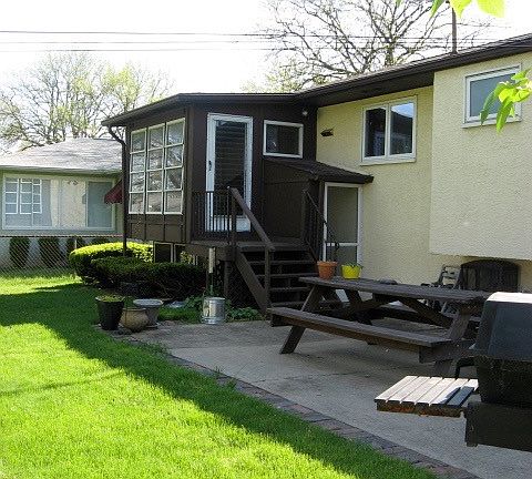 Backyard, 3 season porch, potting shed