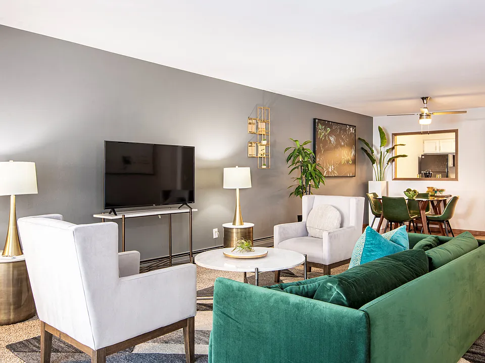 Living room with accent wall