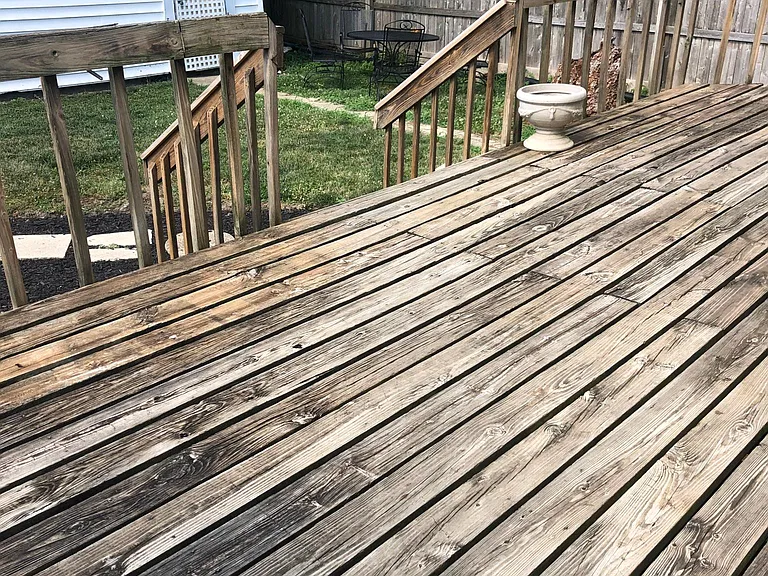 Back yard and deck
