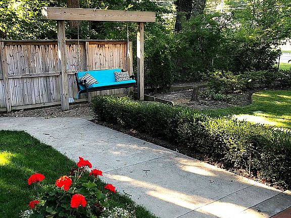 Front yard landscape & swing
