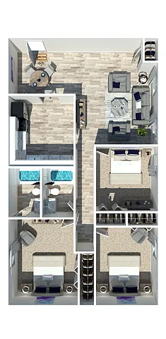 Floor plan 3 Bedroom 2 Bathroom