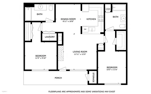Floor plan 2 Bed 2 Bath