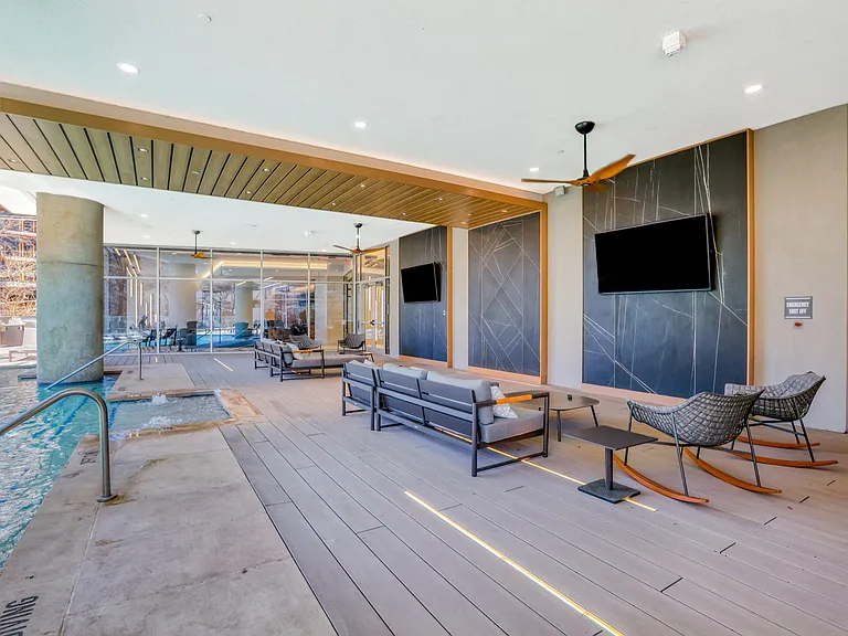 Enjoy the entertainment center by the pool