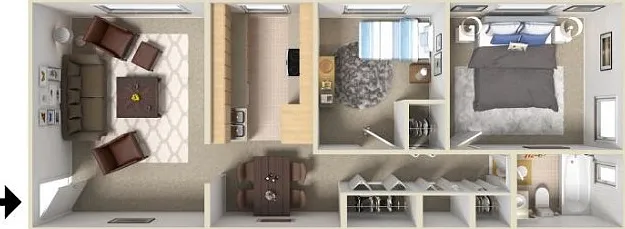 B Layout (Kitchen in Middle) B Layout (Kitchen in Middle)