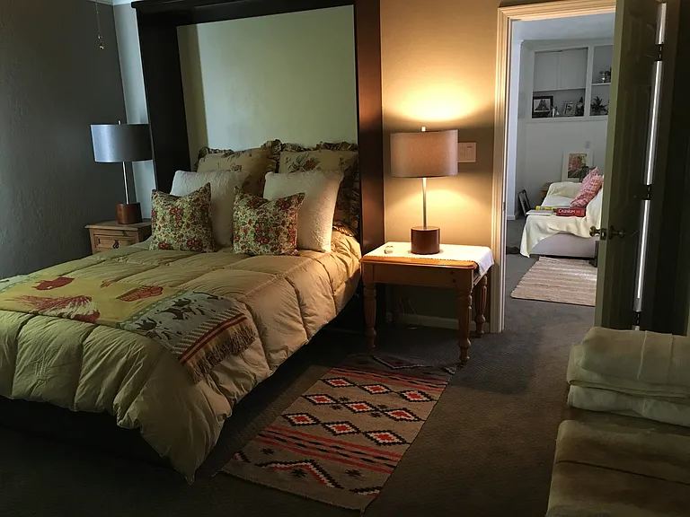 Queen murphy bed off the living room