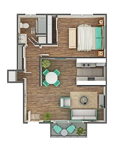 Floor plan Omega 1x1