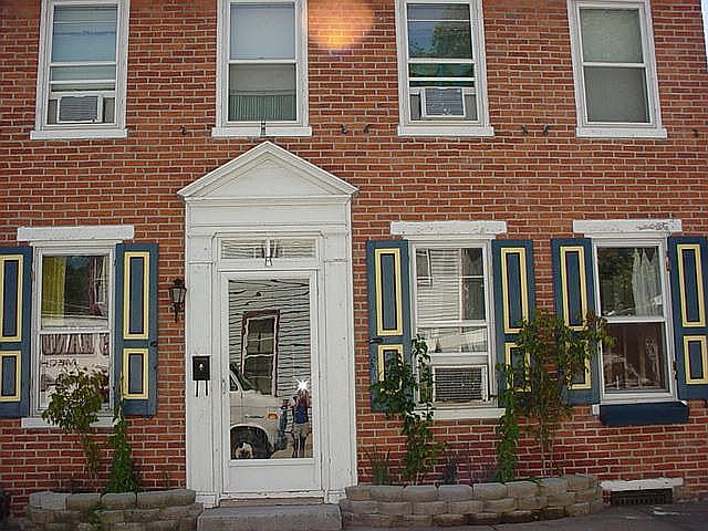 Original shutters & new flower bed