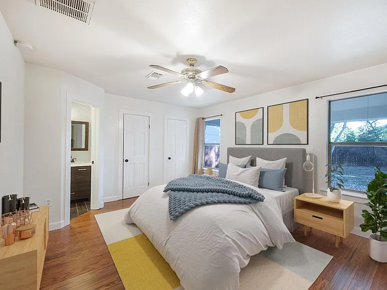 Bedroom 1. This image shows a virtually furnished space. Bedrooms come unfurnished.
