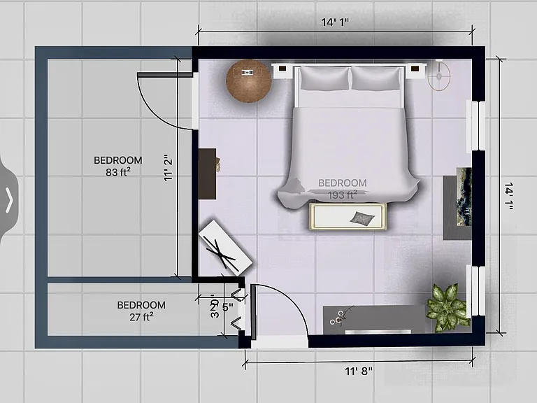 Main Bedroom w/ walk in closet floor plan