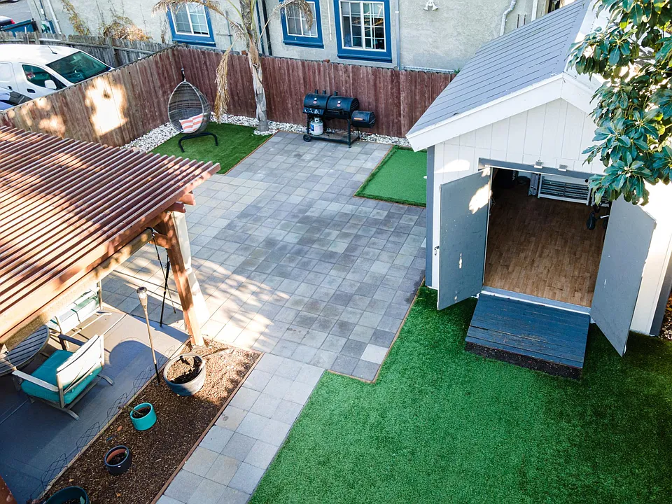 Aerial image of backyard
