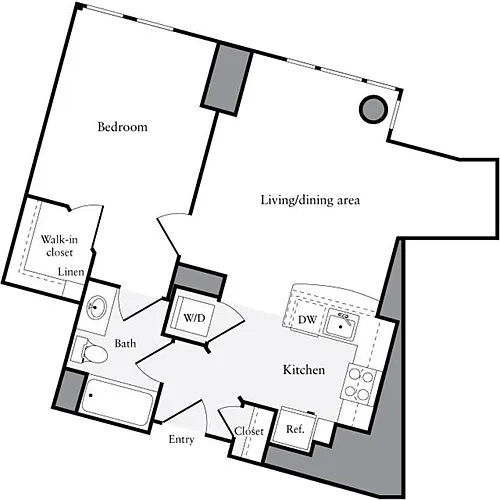 Floor plan 1 Bedroom E