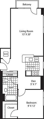 Floor plan One Bedroom 762