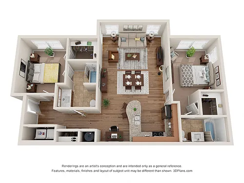 Floor plan B1 Two Bedroom / Two Bath