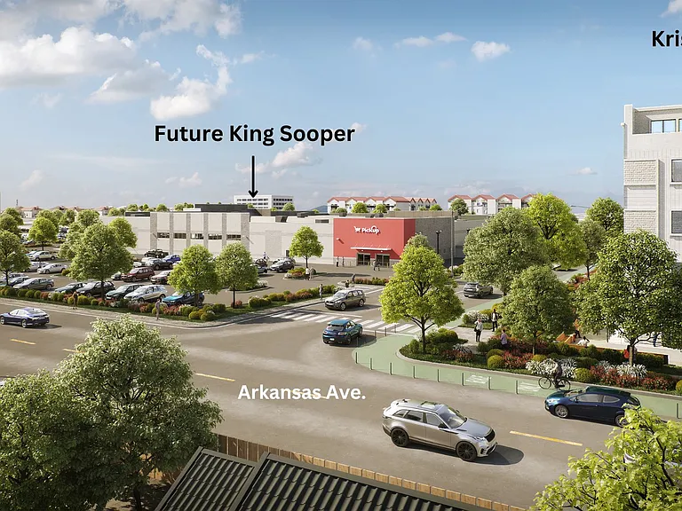 Plans for Future Park, Restaurant & King Sooper, walkable to the building