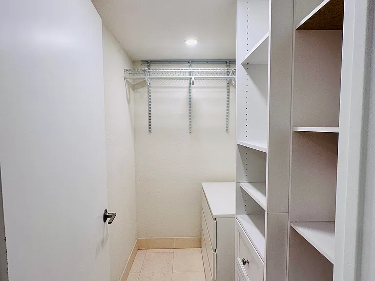 One of the walk-in closets