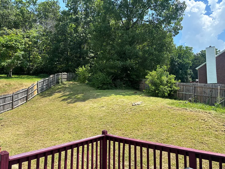 fenced backyard