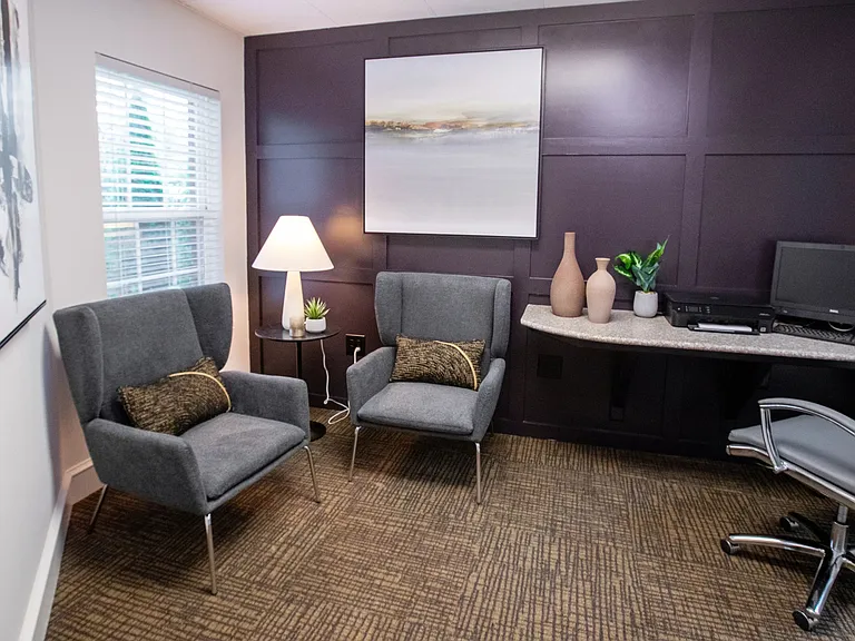 Stay connected and engaged in our resident business center, offering a comfortable haven to catch up on work or browse the web.