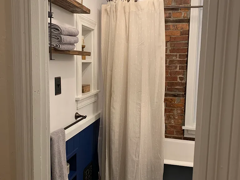 Second floor bathroom with clawfoot tub
